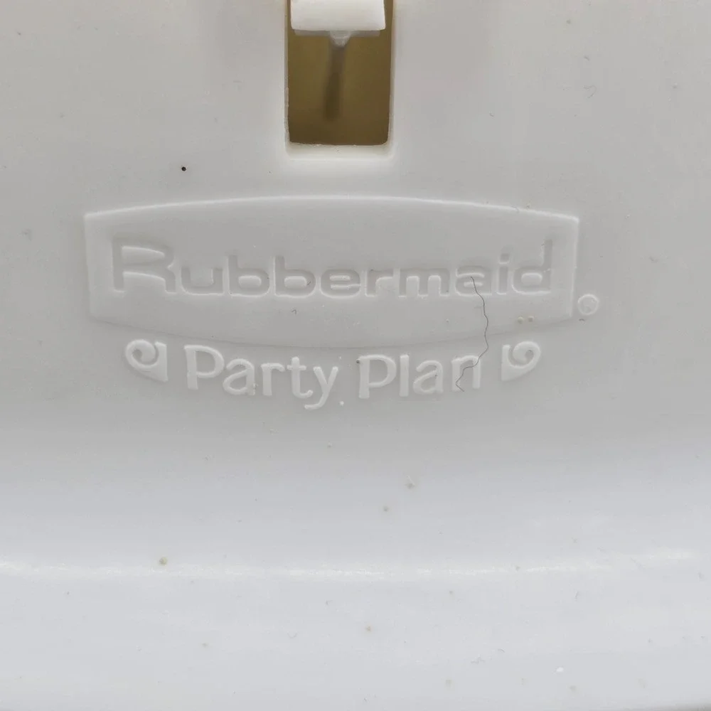 Vintage Rubbermaid Party Plan Plastic Toilet Brush Caddy Pink Floral Retro Decor